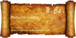 Matula Csaba névjegykártya