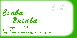 csaba matula business card